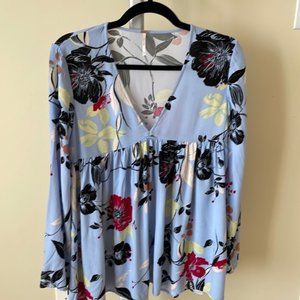 Free People Bella floral print swing top size XS